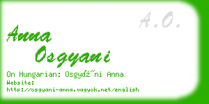 anna osgyani business card